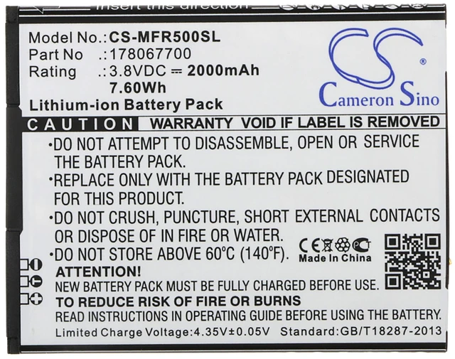 Alt view image 5 of 5 - Battery for KAZAM SFR Mobiwire Thunder 350L TH305L TH305L-XDFBH0000176 178067700