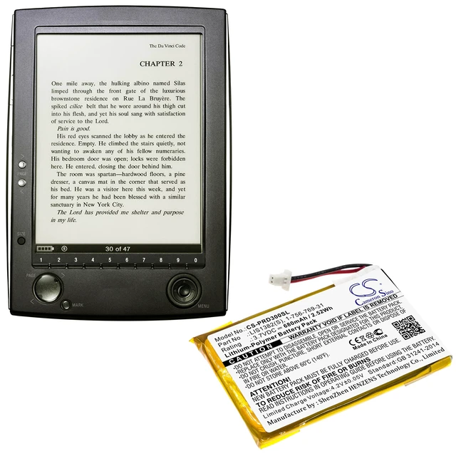 Alt view image 6 of 6 - Battery for Sony PRS-300 PRS-300BC PRS-300RC PRS-300SC 1-756-769-31 LIS1382(S)