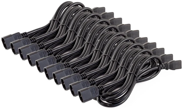 Main image of 10-pack Power Extension cable 6ft Black C13 Female C14 Male 16AWG 10A 110V-250V