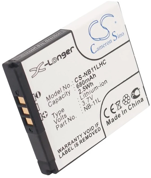 Alt view image 5 of 5 - Battery for Canon Elph 110 340 IXUS 125 115 SX400 SX410 NB-11L NB-11LH 680mAh