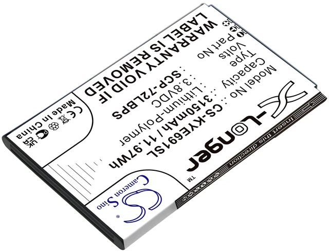 Alt view image 2 of 3 - Battery for Kyocera DuraForce Pro 2 E6910 E6920 5AAXBT122JAA SCP-72LBPS Mobile