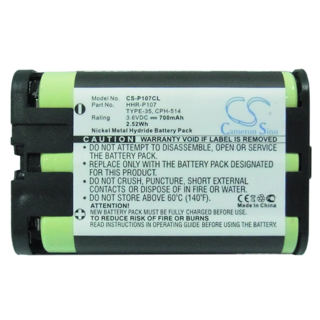 Alt view image 5 of 5 - Battery for Radio Shack 23-479 Panasonic KX-TGA600 PQSUHGLA1ZA HHR-P107 TYPE-35