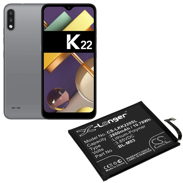 Alt view image 5 of 5 - Battery for LG K200BMW K22 2020 K22+ LMK200BAW LMK200BMW BL-M03 EAC64791001