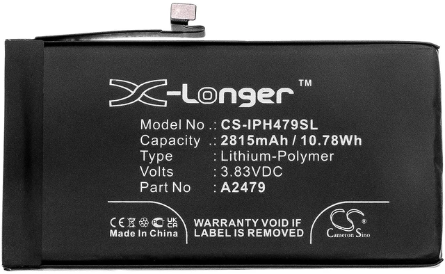 Alt view image 3 of 5 - Battery for Apple iPhone 12 Max Pro A2431 A2479 A2471 CS-IPH479SL 3.83v 2815mAh