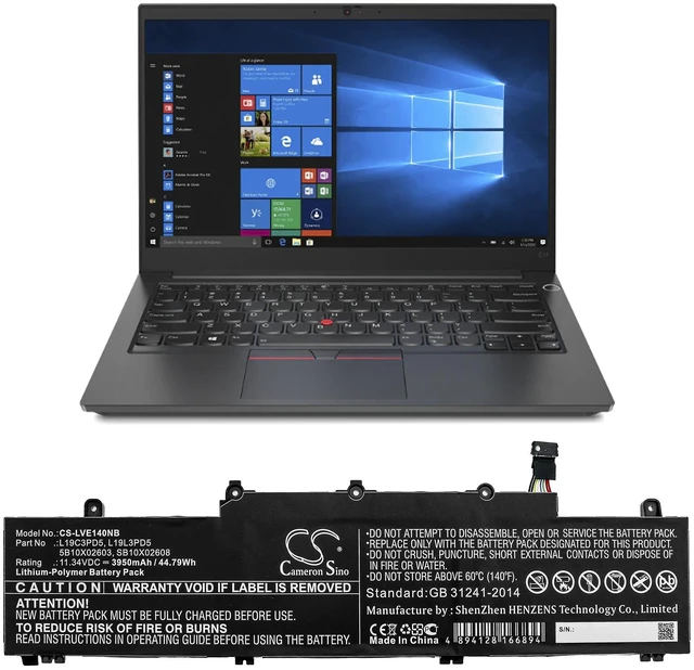Alt view image 5 of 5 - Battery for Lenovo ThinkPad E14 Gen 2 E15 5B10X02603 L19C3PD5 L19L3PD5 L19M3PD5
