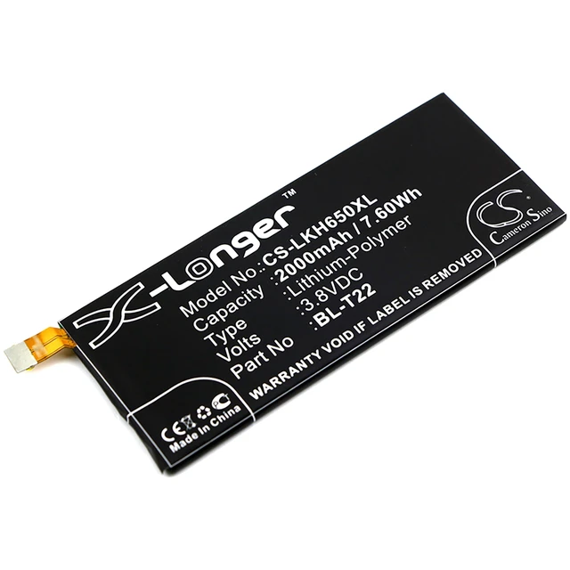 Main image of Battery for LG Class 4G F620S H650 H650AR H650E H650K Zero BL-T22 EAC63158201
