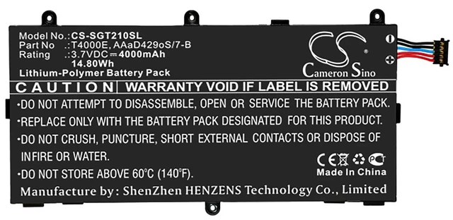 Alt view image 3 of 4 - Battery for Samsung Galaxy Tab 3 7.0 Kids A AAaD429oS/7-B GH43-03911A T4000E