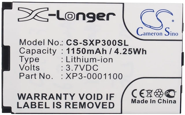 Alt view image 5 of 5 - Battery for Socketmobile Sonim XP3 XP3-0001100 Mobile SmartPhone CS-SXP300SL