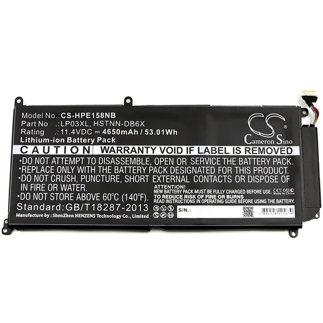Alt view image 3 of 4 - Battery for HP Envy 7265NGW M6 14-j104TX LP03XL 807417-005 TPN-C122 805094-005