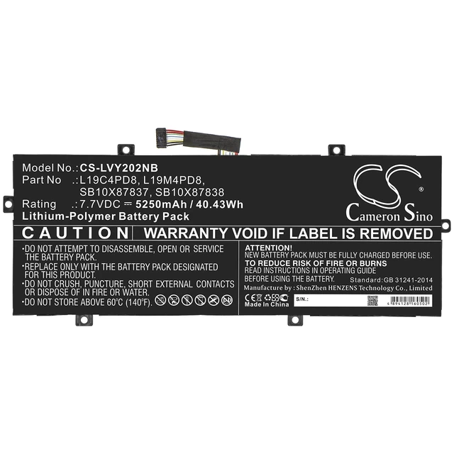 Alt view image 3 of 4 - Battery for Lenovo Yoga Duet 2020 L19C4PD8 L19M4PD8 SB10X87837 SB10X87838
