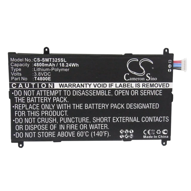 Alt view image 5 of 6 - Battery for Samsung Galaxy TabPRO 8.4 LTE-A SM-T320 T321 SM-T325 SM-T327A T4800E