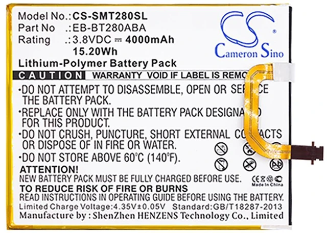 Alt view image 5 of 5 - Battery for Samsung Galaxy Tab E A 7.0 2016 4G SM-T280 EB-BT280ABE GH43-04588A