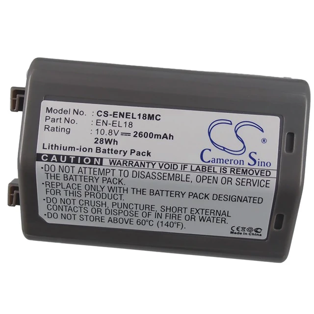 Alt view image 5 of 5 - Battery for Nikon D4 DSLR D4S D5 D500 D810 D850 EN-EL18 EN-EL18a 10.8v 2600mAh