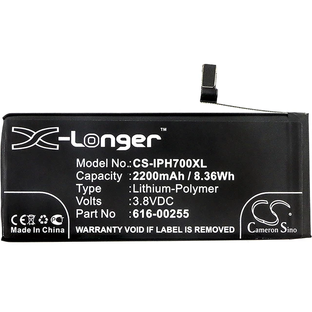 Alt view image 3 of 4 - XL Battery for Apple iPhone 7 A1660 A1778 A1779 A1780 4.7" 616-00255 2200mAh