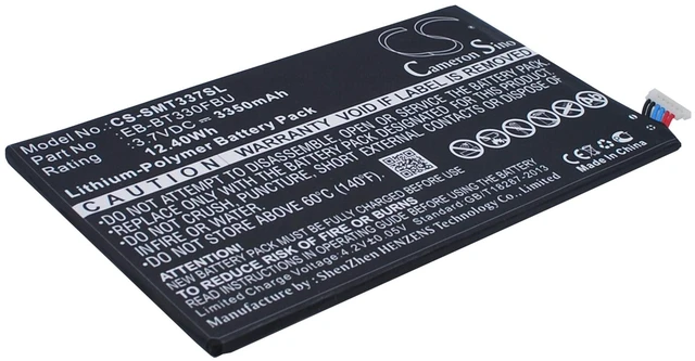 Alt view image 2 of 6 - Battery for Samsung Galaxy Tab 4 8.0 Tab4 8.0" SM-T330NU SM-T337A EB-BT330FBU