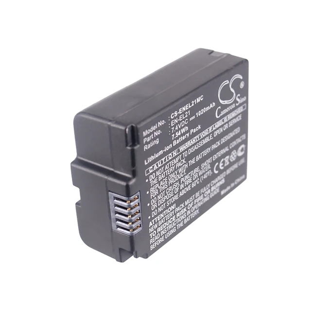 Alt view image 5 of 5 - Battery for Nikon 1 V2 1V2 ENEL21 EN-EL21 Camera CS-ENEL21MC 7.4v 1020mAh 7.55Wh