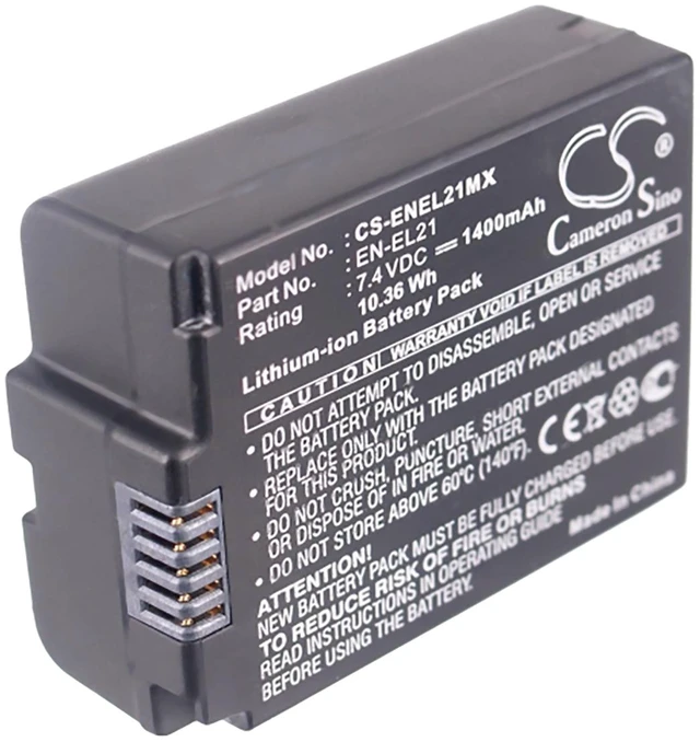 Alt view image 5 of 5 - Battery for Nikon EN-EL21 1 V2 1V2 Camera ENEL21 CS-ENEL21MX 7.4v 1400mAh