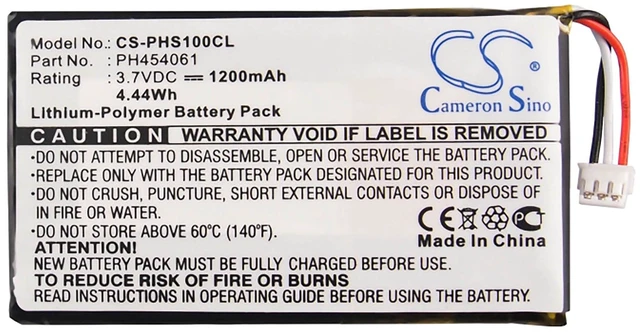 Alt view image 5 of 6 - Battery for Philips S10A S10A/38 S10H PH454061 Cordless Phone CS-PHS100CL 1200mA