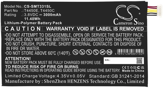 Alt view image 3 of 6 - Battery for Samsung Galaxy Tab 4 8.0 Tab4 Millet SM-T335F3 T337A T4450C T4450E
