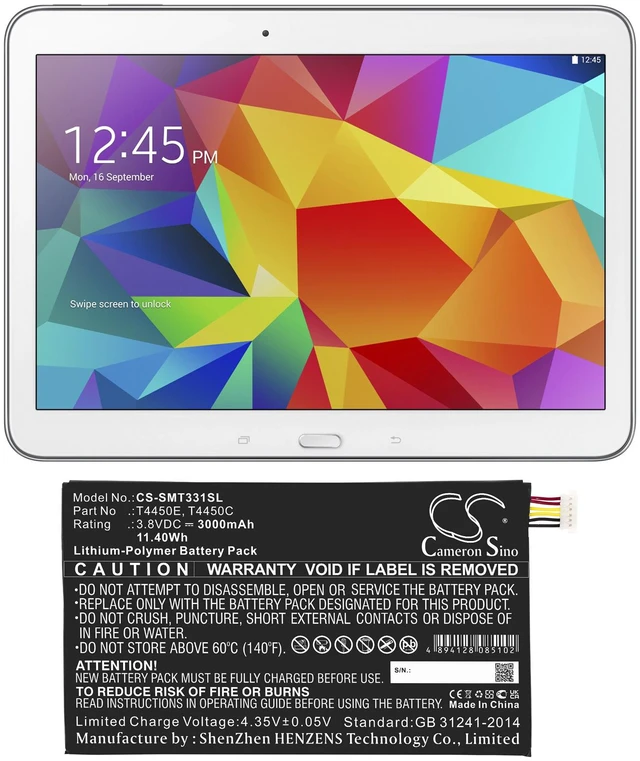 Alt view image 6 of 6 - Battery for Samsung Galaxy Tab 4 8.0 Tab4 Millet SM-T335F3 T337A T4450C T4450E