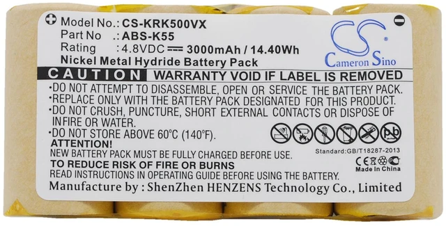 Main image of Vacuum Battery for KARCHER ABS-K55 50 DISPLAY 35 BF9900 10-EL K50 AMWAY K85 4.8V