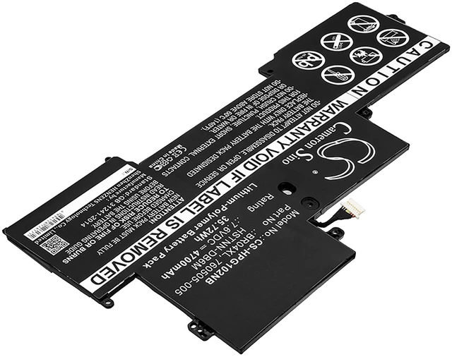 Alt view image 2 of 4 - Battery for HP EliteBook Folio 1020 G1 760505-005 765605-005 BR04XL HSTNN-DB6M