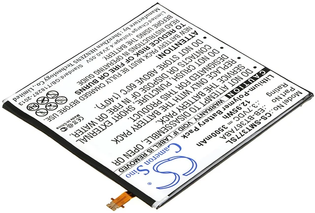 Alt view image 2 of 5 - Battery for Samsung Galaxy Tab 5 A 8.0 2017 SM-T377 T380 EB-BT367ABA GH43-04539A