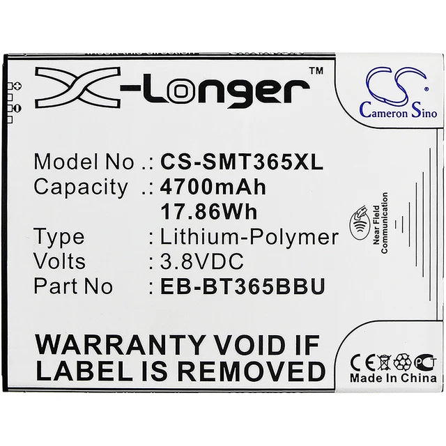 Alt view image 3 of 3 - Battery for Samsung Galaxy Tab Active 2 8.0 M-T395C SM-T390 GH43-04317A 4700mAh