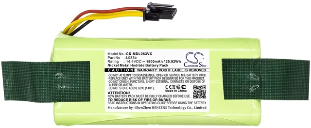 Alt view image 3 of 4 - Vacuum Battery for Midea L083b R1-L081A R1-L083B R1-L085B 14.4V 1800mAh Ni-MH