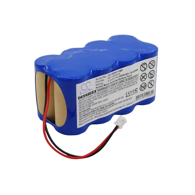 Alt view image 2 of 6 - Battery for Terumo pump TE-171 TE-172 8N-1200SCK CS-TER171MD 9.6v 3000mAh Ni-MH