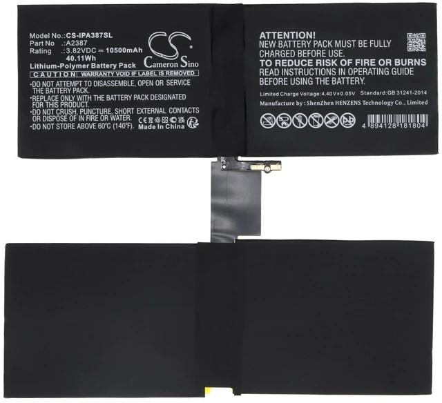 Alt view image 3 of 4 - Battery for Apple A2378 A2379 A2461 A2462 iPad Pro 12.9 2021 5th Gen A2387 3.82v