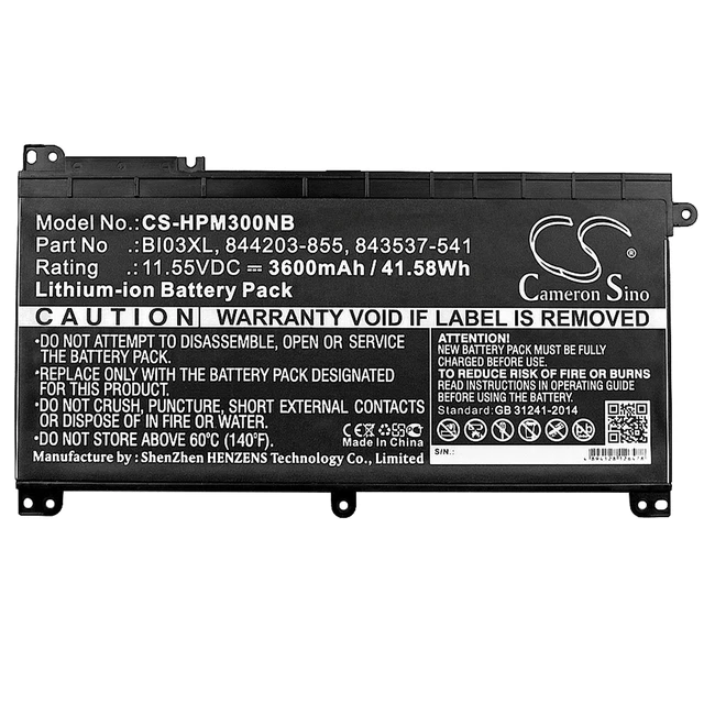 Alt view image 3 of 3 - Battery for HP Pavilion X360 13 Stream 14 844203-855 915486-855 BI03XL TPN-W118