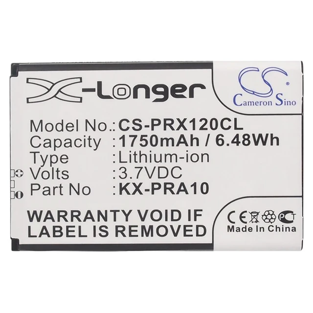 Alt view image 5 of 5 - Battery for Panasonic KX-PRX110 KX-PRX110GW KX-PRX120GW PRX150GW KX-PRA10 1750mA