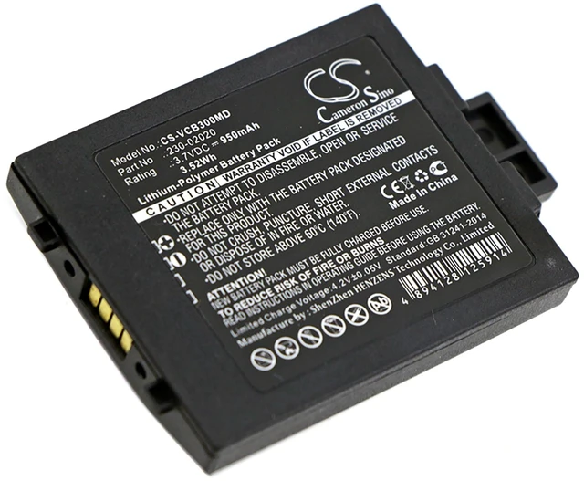 Main image of Black Battery for Vocera B3000N B3000 B3000E 230-01924 230-02020 CS-VCB300MD