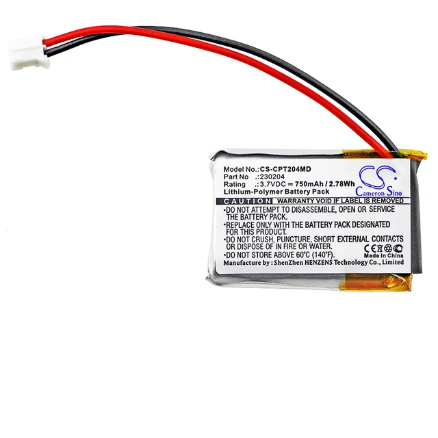 Alt view image 3 of 4 - Battery for Celltreat Controller 230204 CS-CPT204MD 750mAh 2.78Wh Li-Polymer