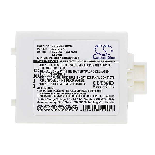 Alt view image 5 of 5 - White Battery for Vocera B3000E Communications Badge B3000 230-01977 CS-VCB310MD