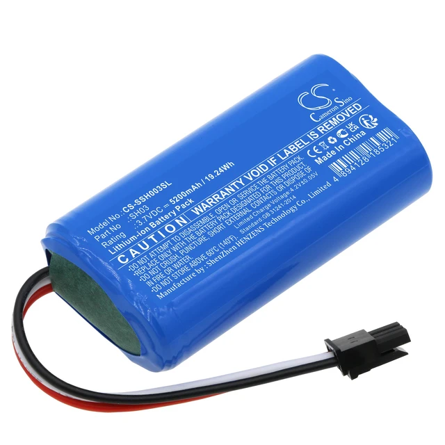 Main image of Battery for Simplehuman Mirror SH1S2P SH03 CS-SSH003SL 3.7v 5200mAh Li-ion