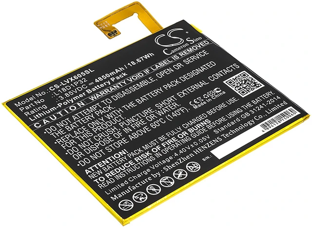 Main image of Battery for Lenovo Smart Tab M10 TB-X605F TB-X605FC X605 X605C L18D1P32 Tablet