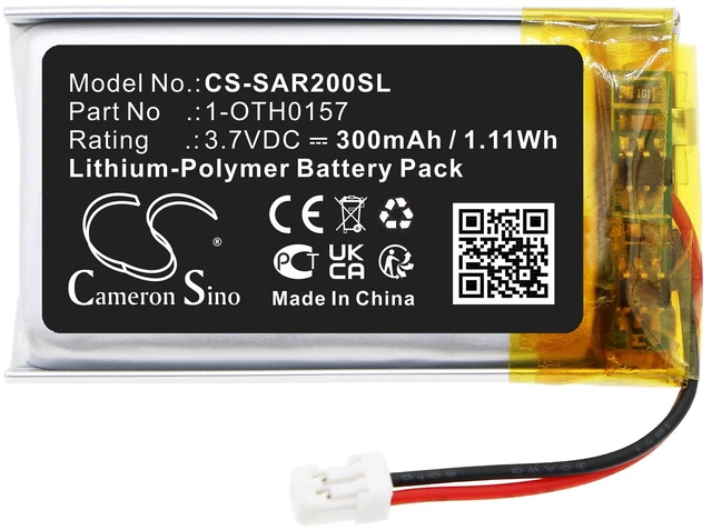 Alt view image 5 of 7 - Battery for Samson 1-OTH0157 Micro AR2 receiver Swar2 Airline CS-SAR200SL 3.7V