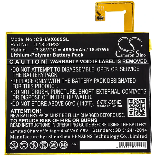 Alt view image 3 of 4 - Battery for Lenovo Smart Tab M10 TB-X605F TB-X605FC X605 X605C L18D1P32 Tablet