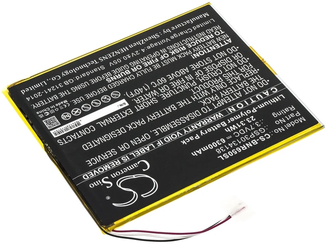 Alt view image 2 of 5 - Battery for Barnes & Noble BNTV650 Nook 10.1 GSP30134138 Tablet CS-BNR650SL 3.8v