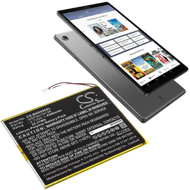 Alt view image 5 of 5 - Battery for Barnes & Noble BNTV650 Nook 10.1 GSP30134138 Tablet CS-BNR650SL 3.8v