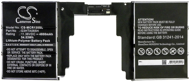 Alt view image 3 of 5 - Battery for Microsoft Surface Book 3 13.5 Keyboard G3HTA065H CS-MCR135SL 11.36v