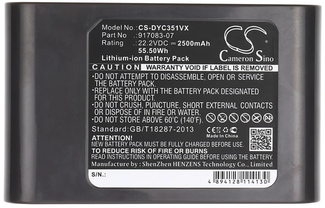 Alt view image 5 of 6 - Battery for Dyson DC30 DC31 DC34 DC35 DC44 DC45 DC56 DC57 967813-03 CS-DYC351VX