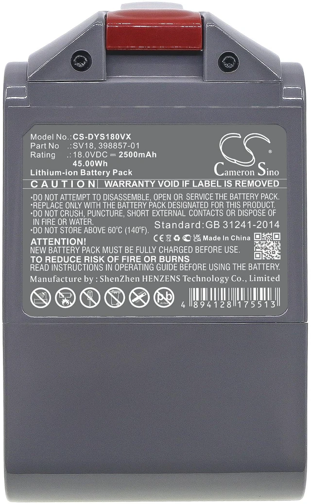 Alt view image 5 of 6 - Battery for Dyson V10 Slim V11 SLIM Fluffy Extra Pro 398006-01 398857-01 SV18