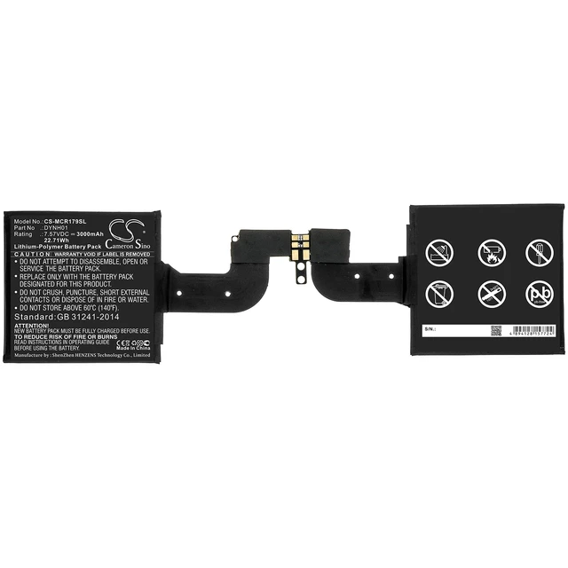 Alt view image 3 of 4 - Battery for Microsoft Surface Book 2 1793 15 DYNH01 Tablet CS-MCR179SL 7.57v