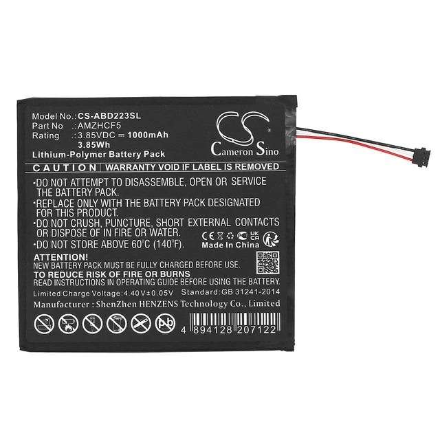 Alt view image 3 of 5 - Battery for Amazon AMZHCF5 Kindle 11th 2022 C2V2L3 CS-ABD223SL 3.85V Li-Polymer