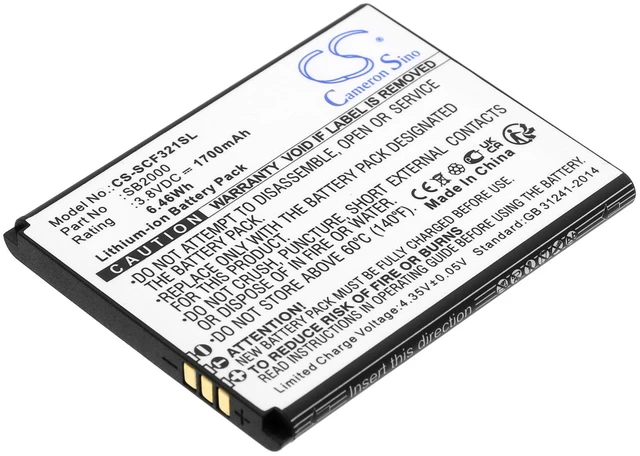Main image of Replacement Battery for Schok SB2000 Flip SC3218T SC3218B CS-SCF321SL 3.8V