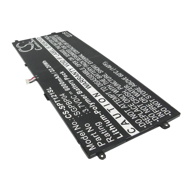 Alt view image 2 of 6 - Battery for Sony GPT121 SGPT121US/S Tablet S SGPBP04 CS-SPT121SL 6000mAh 22.20Wh