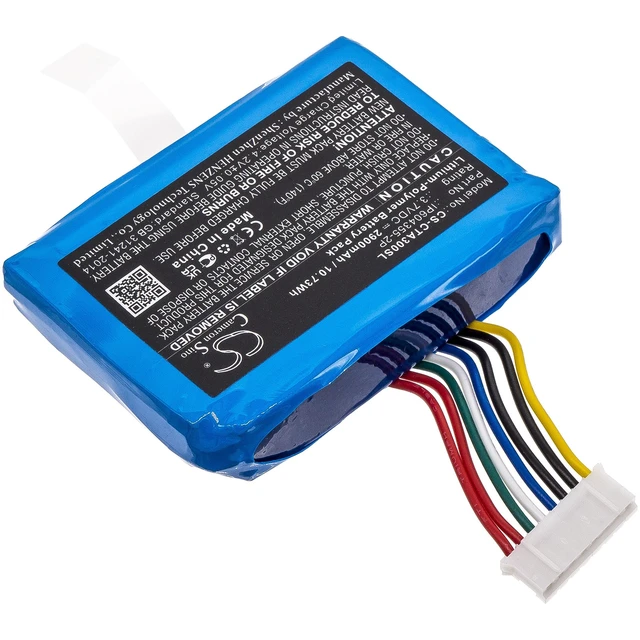 Alt view image 2 of 7 - Battery for Castles V3 VEGA3000-3G Dejavoo Z9 Blue IP604355-2P CS-CTA300SL